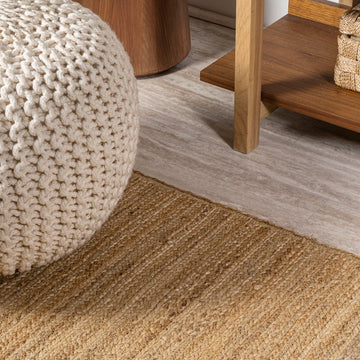 Griffin Rustic Farmhouse Woven Jute Solid Area Rug